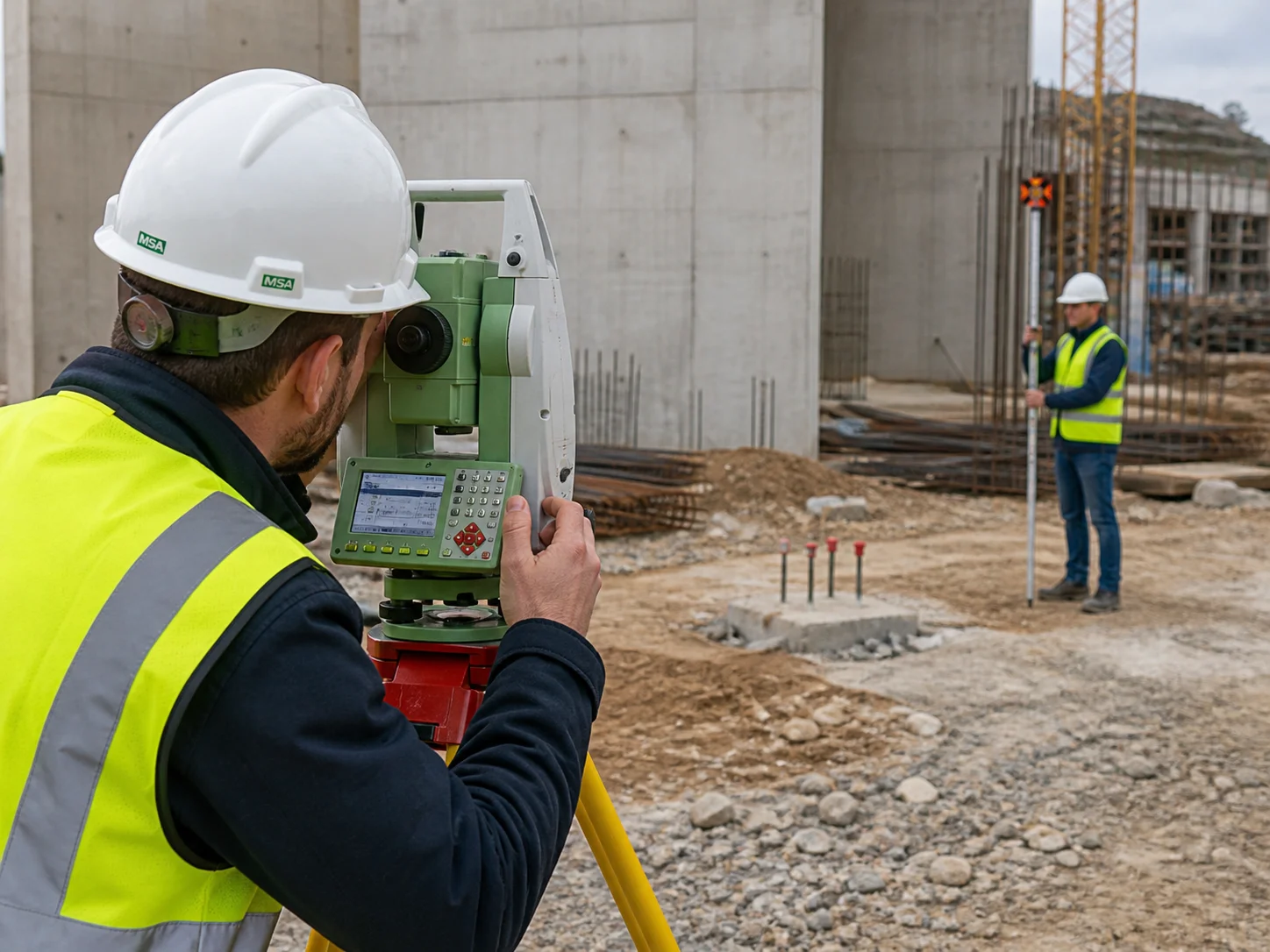 Surveying equipment on site