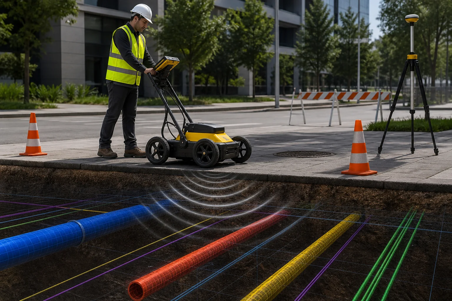 Utility detection on pavement